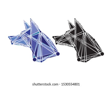 Creative Fox or Dog logo design template, Meta ball concept 
