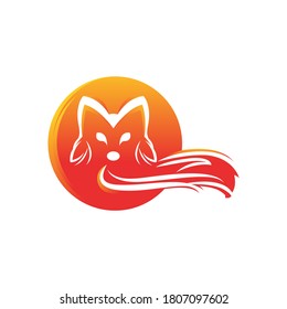 Ilustración de diseño de vectores con logotipo de cabeza de Fox creativa