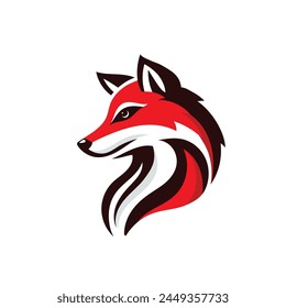 creative fox head mascot symbol vector illustration