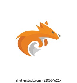 Creative Fox Head Vector Brand Logo Illustration Colorful Style. Clean Vector Style Design. Concept Art.
