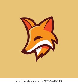 Creative Fox Head Vector Brand Logo Illustration Colorful Style. Clean Vector Style Design. Concept Art.