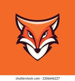 Creative Fox Head Vector Brand Logo Illustration Colorful Style. Clean Vector Style Design. Concept Art.