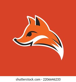 Creative Fox Head Vector Brand Logo Illustration Colorful Style. Clean Vector Style Design. Concept Art.