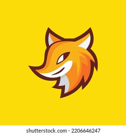 Creative Fox Head Vector Brand Logo Illustration Colorful Style. Clean Vector Style Design. Concept Art.