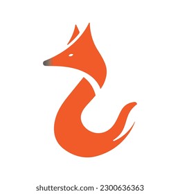 Logo de diseño creativo de zorro y letra C.