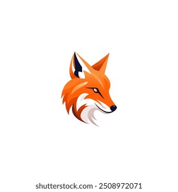Creative fox logo design. Bright orange fox concept vector template.