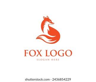 Creative fox logo design concept vector template.