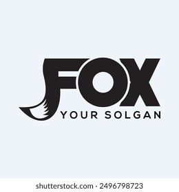 Creative fox logo design concept vector template.
