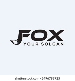 Creative fox logo design concept vector template.