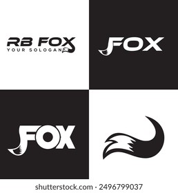 Creative fox logo design concept vector template.
