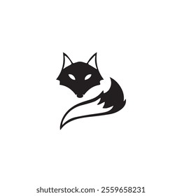 Creative fox logo design concept vector template. Silhouette of a fox on white background.