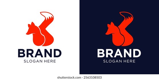 Creative fox logo design concept vector illustration template.