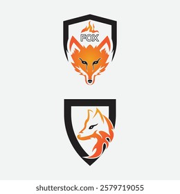 Creative fox logo design concept vector template.