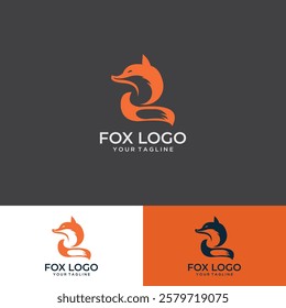 Creative fox logo design concept vector template.
