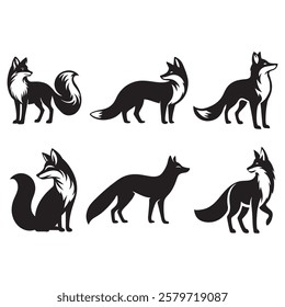 Creative fox logo design concept vector template.