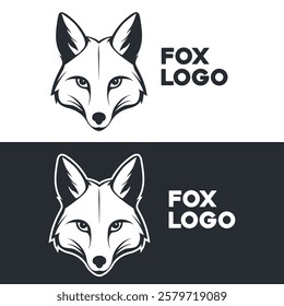 Creative fox logo design concept vector template.