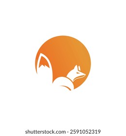Creative fox logo design concept vector template.