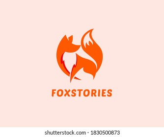 Creative fox logo design illustration.	