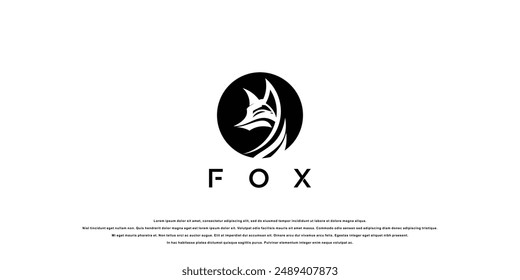 Creative fox logo design with unique concept , premium vector
