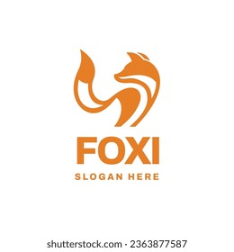 Creative fox logo design vector icon illustration