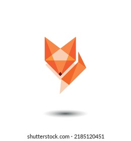 Creative fox shapes logo design vector illustration