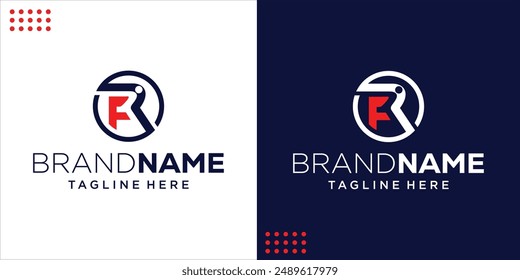 Creative FR Human Logo With circle, Design Inspiration, Illustration, Vector