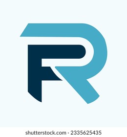 Creative FR Logo Design With Blue Theme