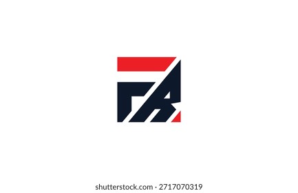 Logotipo del monograma de Creative FR para la marca. Logotipo inicial de la letra RF en mayúsculas. Logo FR, letra FR