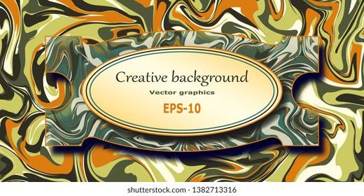 Creative frame. Business card. Abstract background. Flyer. Banner. Postcard. Creative vintage frame. Marble texture. Marble Background. Vector graphics