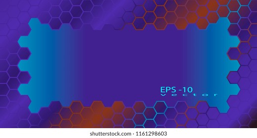 creative frame of hexagons