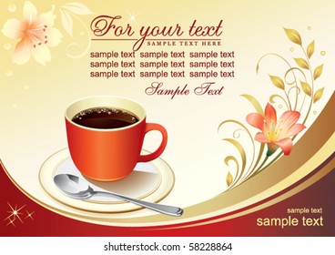 creative frame with a red cup of coffee