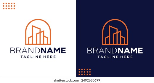 Creative Framed Building Logo, Design Inspiration, Illustration, Vector