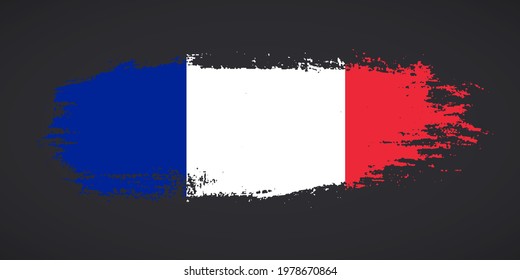 Creative France country grungy brush flag for bastille day