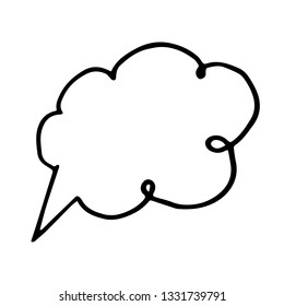 Creative free hand vector drawing of a speech bubble.