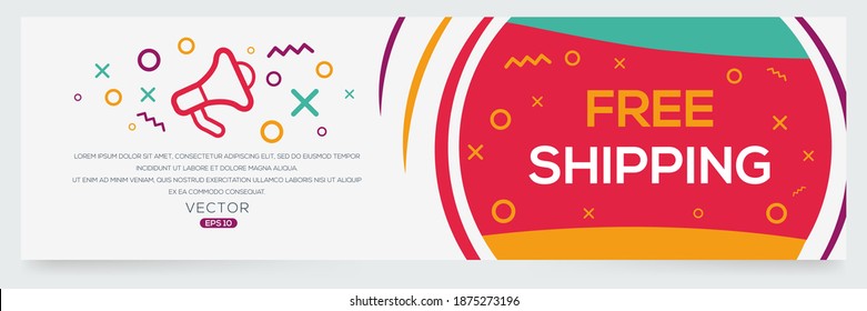 Texto creativo (envío libre) escrito en burbuja de voz, ilustración vectorial.