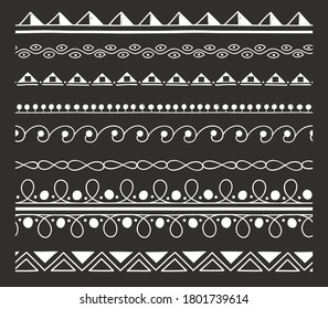Creative Freehand Borders in Abstract Style. Seamless Ornament