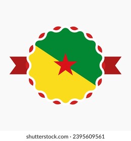 Creative French Guiana Flag Emblem Badge