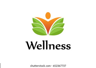 Creative Fresh Body Leaf Nature Logo Vector Design Illustration