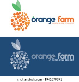 Creative fresh fruit healthy logo orange farm nature