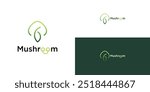 Creative fresh mushroom logo design with unique concept premium vector