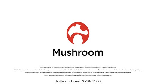 Criativo fresco design do logotipo do cogumelo com vetor premium conceito único