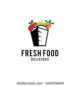 Creative fresh vegetables logo template design vector illustration