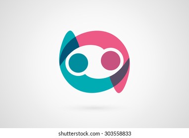 Creative friendship logo. Vector icon