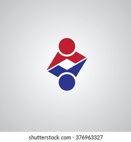 Creative friendship logo. Vector icon