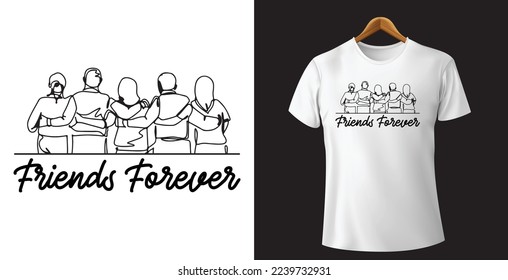 Creative friendship vector t-shirt design
