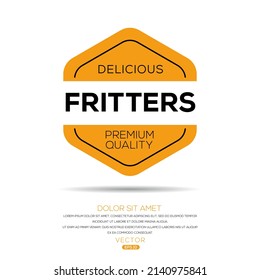 Logotipo creativo (Fritters), pegatina de Fritters, ilustración vectorial.