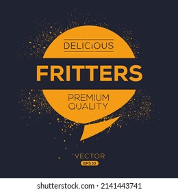 Logotipo creativo (Fritters), pegatina de Fritters, ilustración vectorial.