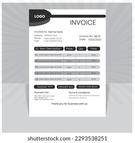 CREATIVE FROFESSIONAL  INVOICE DESIGN IN VECTOR