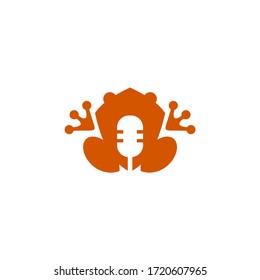 creative frog microphone logo template