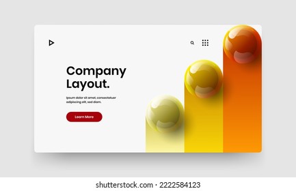 Creative front page vector design illustration. Original realistic balls web banner layout.